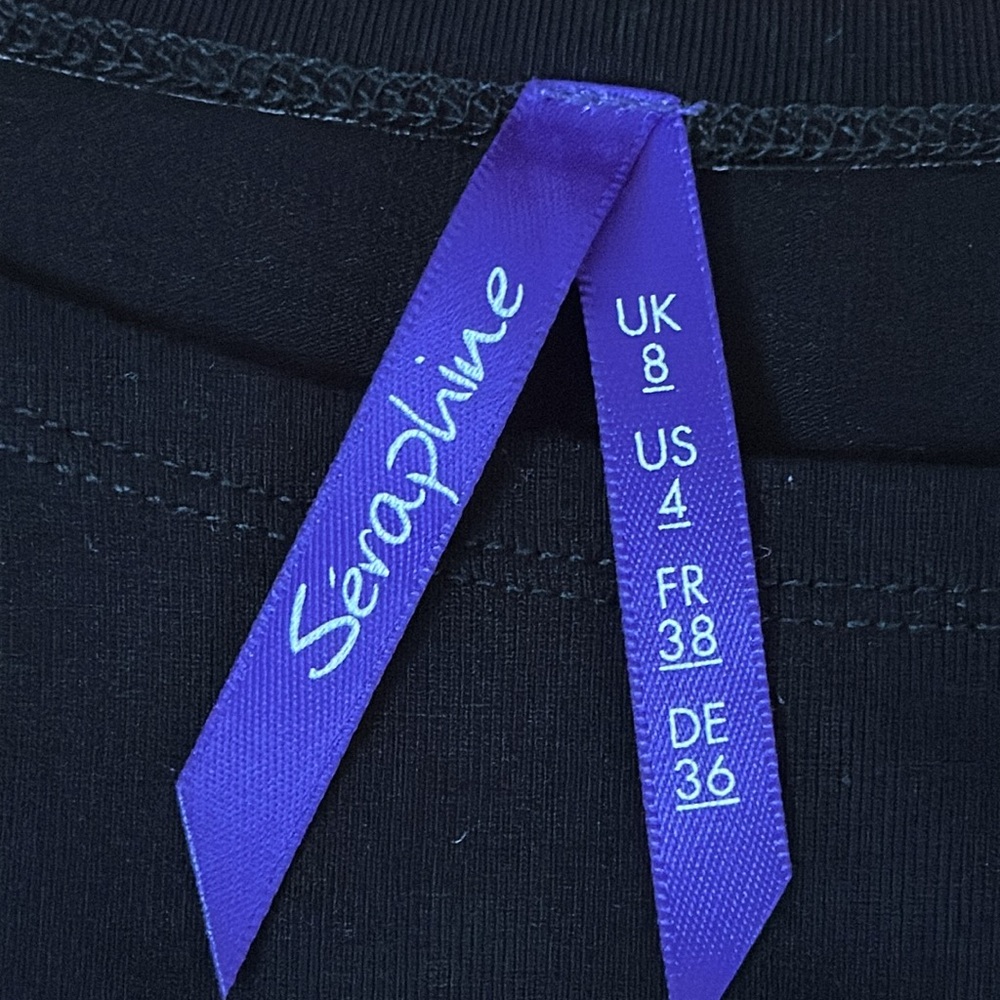 Seraphine Maternity Elegant Black Stretchy Bodycon Dress Sz 4 - Picture 9 of 12